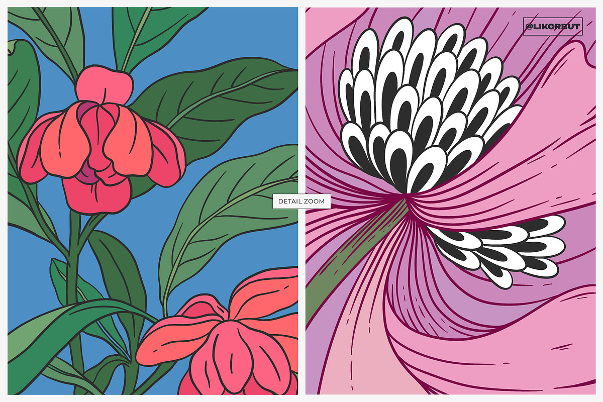 Botanical Modern Floral Illustration, a Decorative Illustration by likorbut (Photo 2 of 6)
