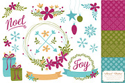 Bohemian Christmas Clipart & Papers, an Illustration by Amanda Ilkov (Thumbnail 1 of 5)
