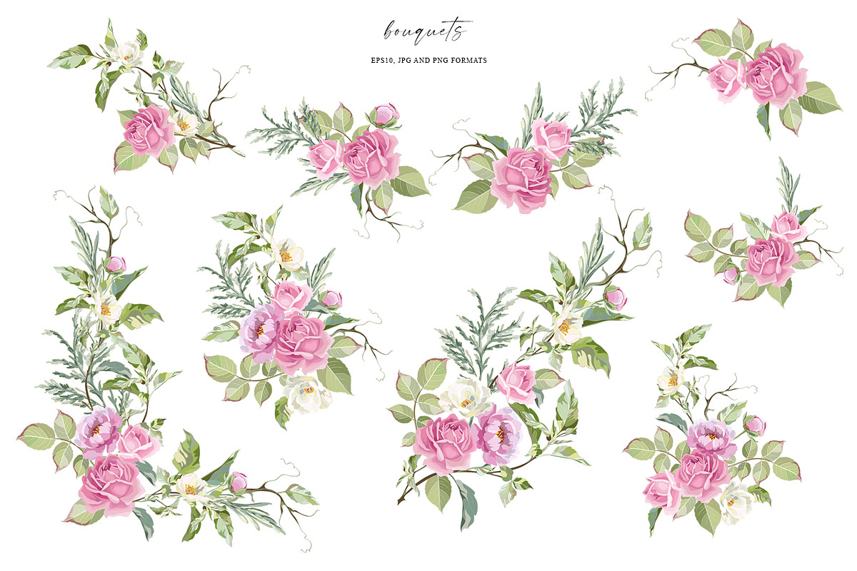 Vector Flower Bundle, a Decorative Illustration by Vasmila (Photo 8 of 20)