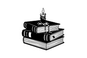 Vintage Book Stack Candle Bundle, an Illustration by jahid234 (Thumbnail 28 of 31)