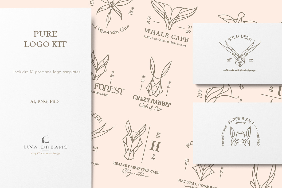 PURE LOGO KIT, a Branding & Logo Template by Luna Dreams (Photo 1 of 8)