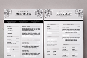 Feminine Resume Template / Joli