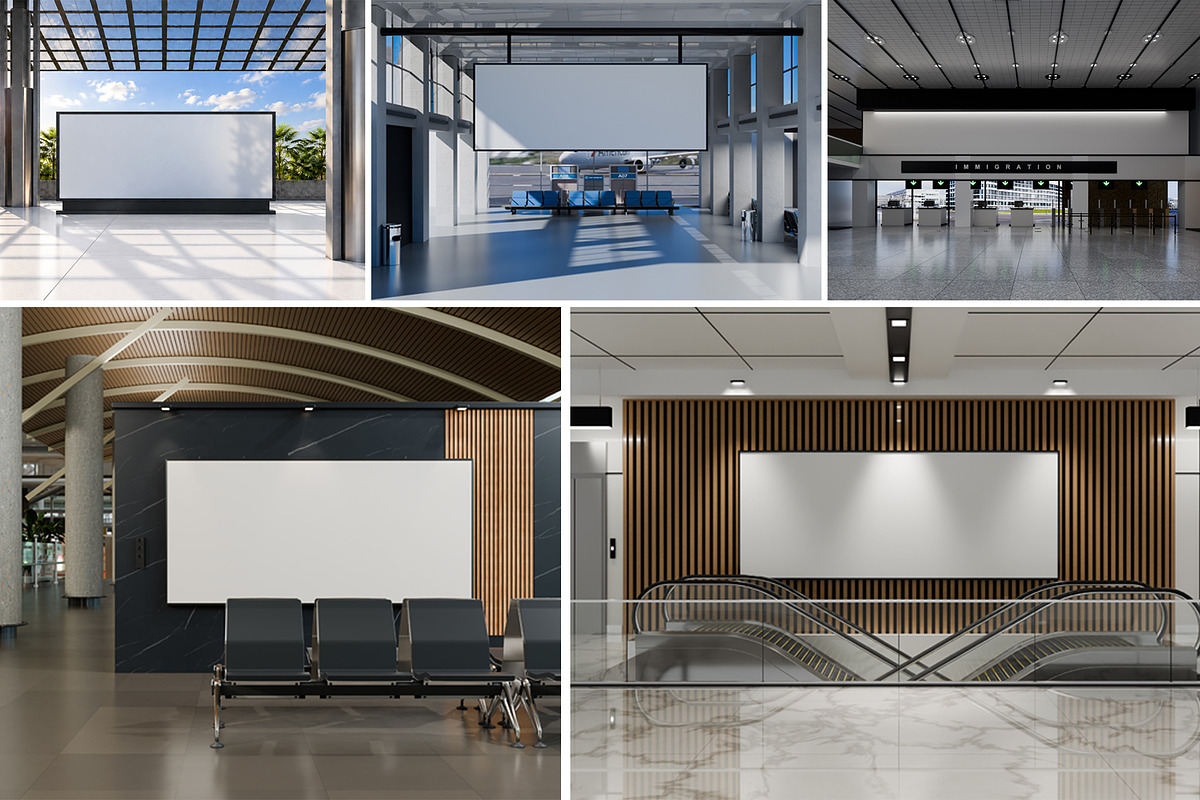 Airport Advertising Billboard Mockup, an Advertising Mockup by made_by_nope (Photo 7 of 7)