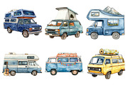 Watercolor Camping Van Clipart, an Illustration by Daily.Designs (Thumbnail 4 of 5)