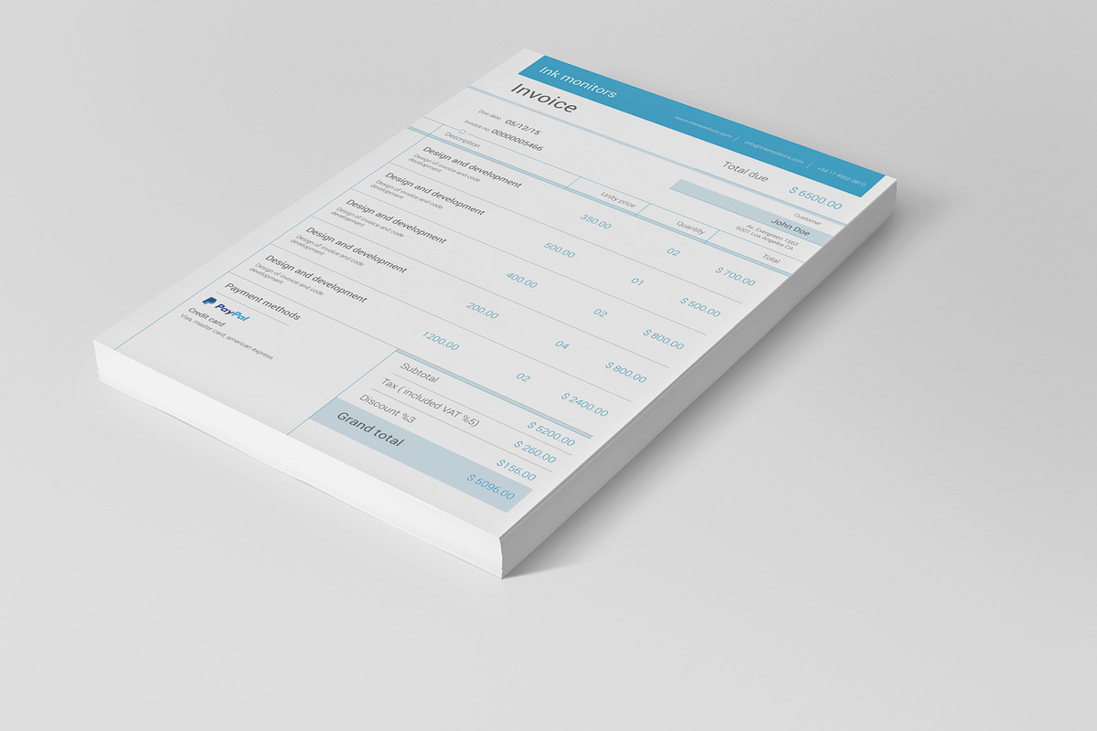 Simple Invoice, a Stationery Template by Adam Raber (Photo 3 of 4)