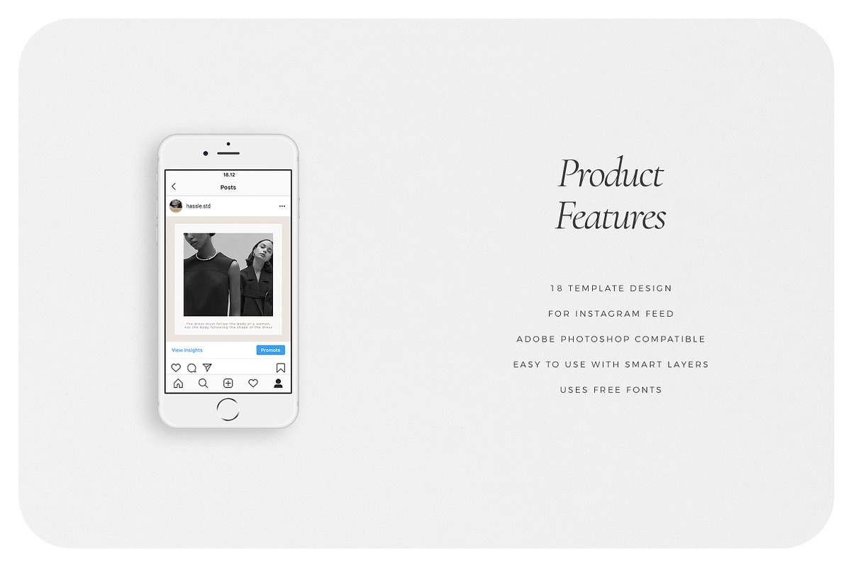 HASSLE Instagram Feed, a Social Media Template by Aprilea (Photo 5 of 7)