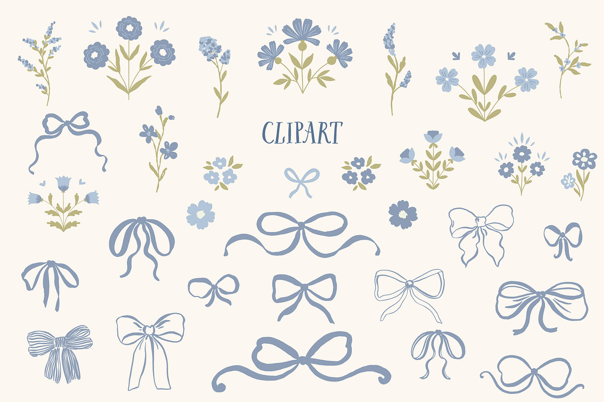 Cottage Dreams patterns, frames, bow, a Pattern Graphic by Cozy pattern shop (Photo 11 of 12)