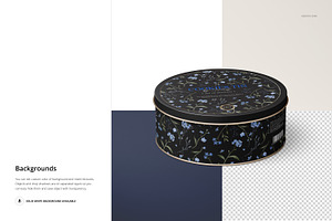 Round Cookie Tin Mockup Set 2