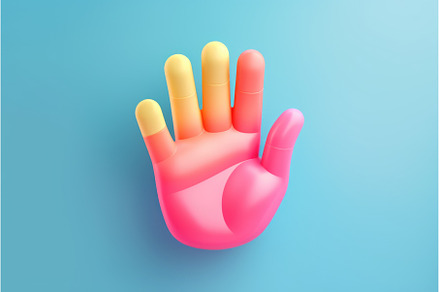A pink and yellow hand with two pink, an Abstract Photo by tilialucida