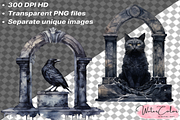 Gothic Tombstones Collection Clipart, an Object Illustration by Watercolor Digital (Thumbnail 12 of 18)