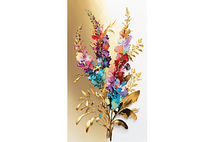 Abstract floral oil painting, an Illustration by Lermont51