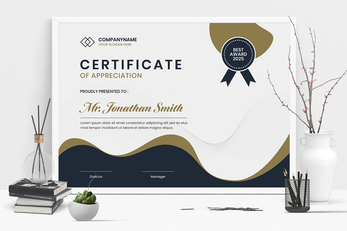 Certificate Template, a Stationery Template by Boostock