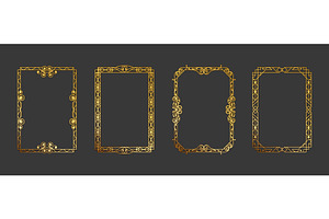 Golden engraved frame set a4