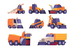Snow removal. Urban vehicles for, a Transportation Illustration by Onyx