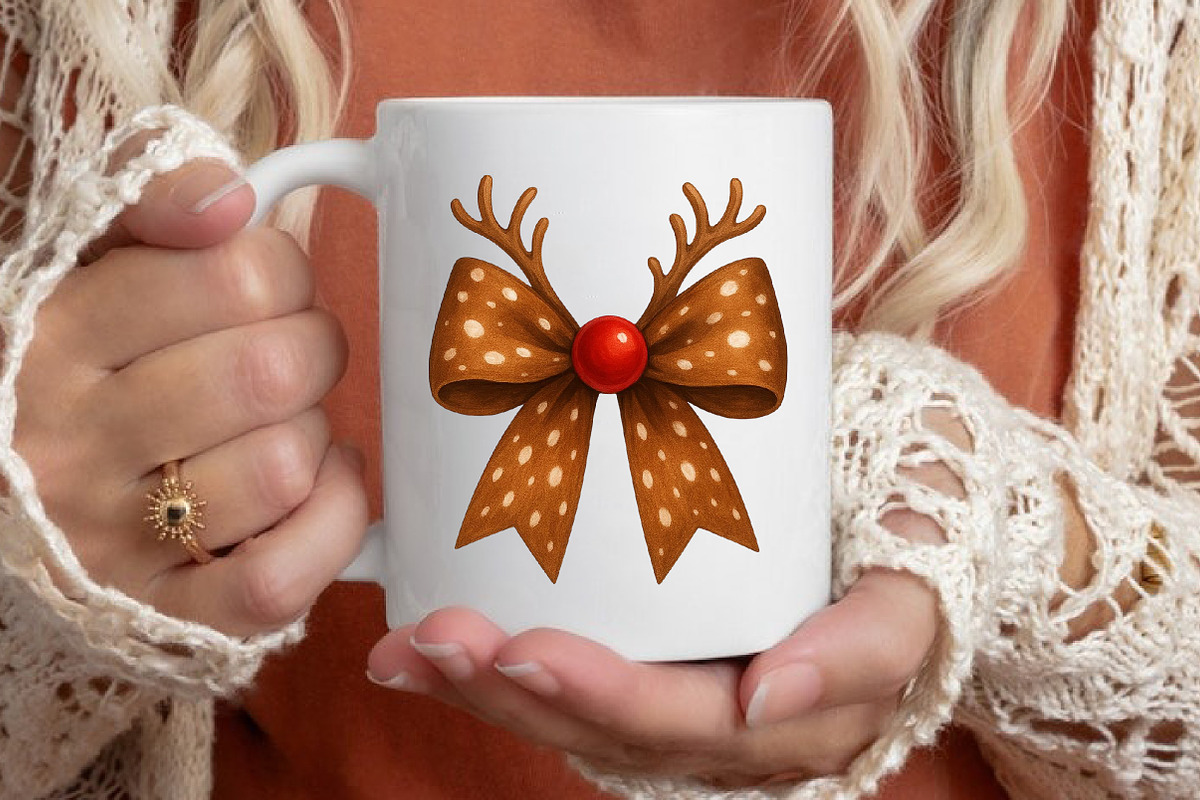 Rudolph Coquette bow Png,Christmas, an Illustration by Libby Wishes (Photo 3 of 6)