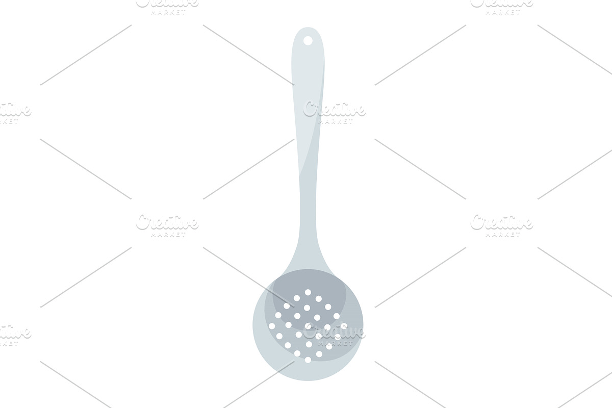 Pasta serving and draining tool, a Food Illustration by the8monkey