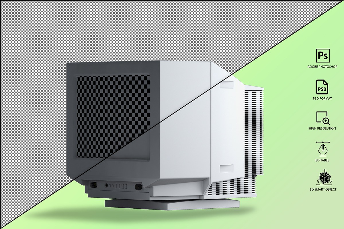 Generic CRT Monitor Mockup, a Mockup by GraphicVil (Photo 12 of 23)