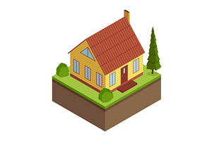 House construction Isometric stage, an Object Illustration by the8monkey