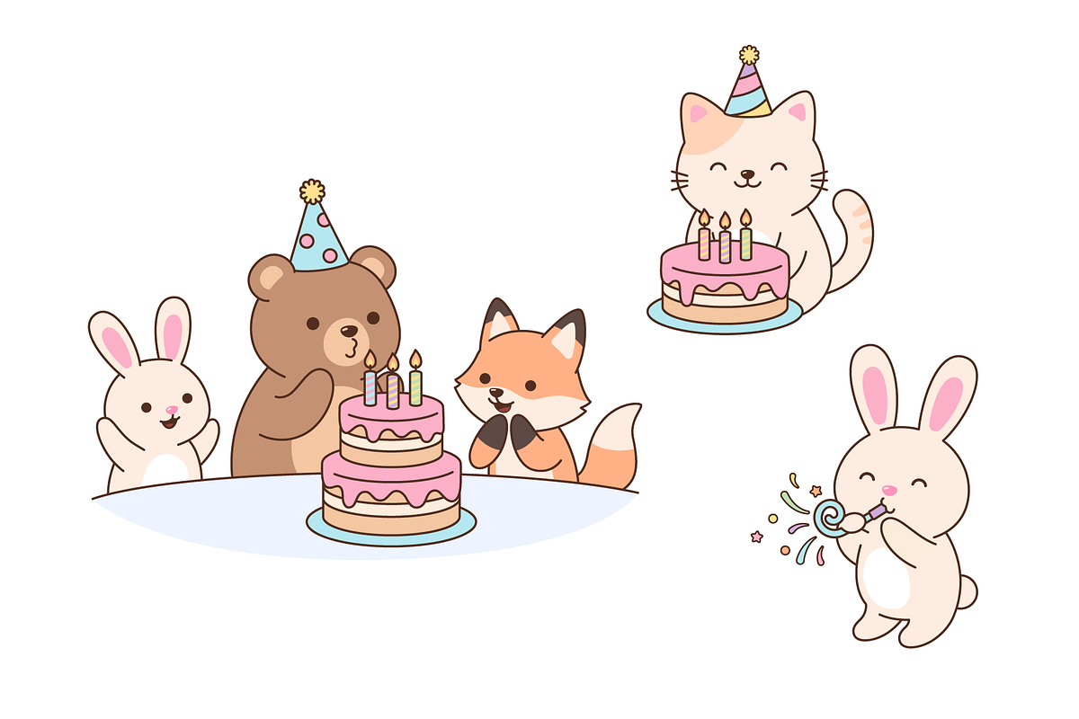 Animals at a birthday party, an Animal Illustration by Cmeree (Photo 3 of 3)