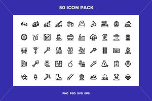 Mining icons, an Outline Icon by Wencory