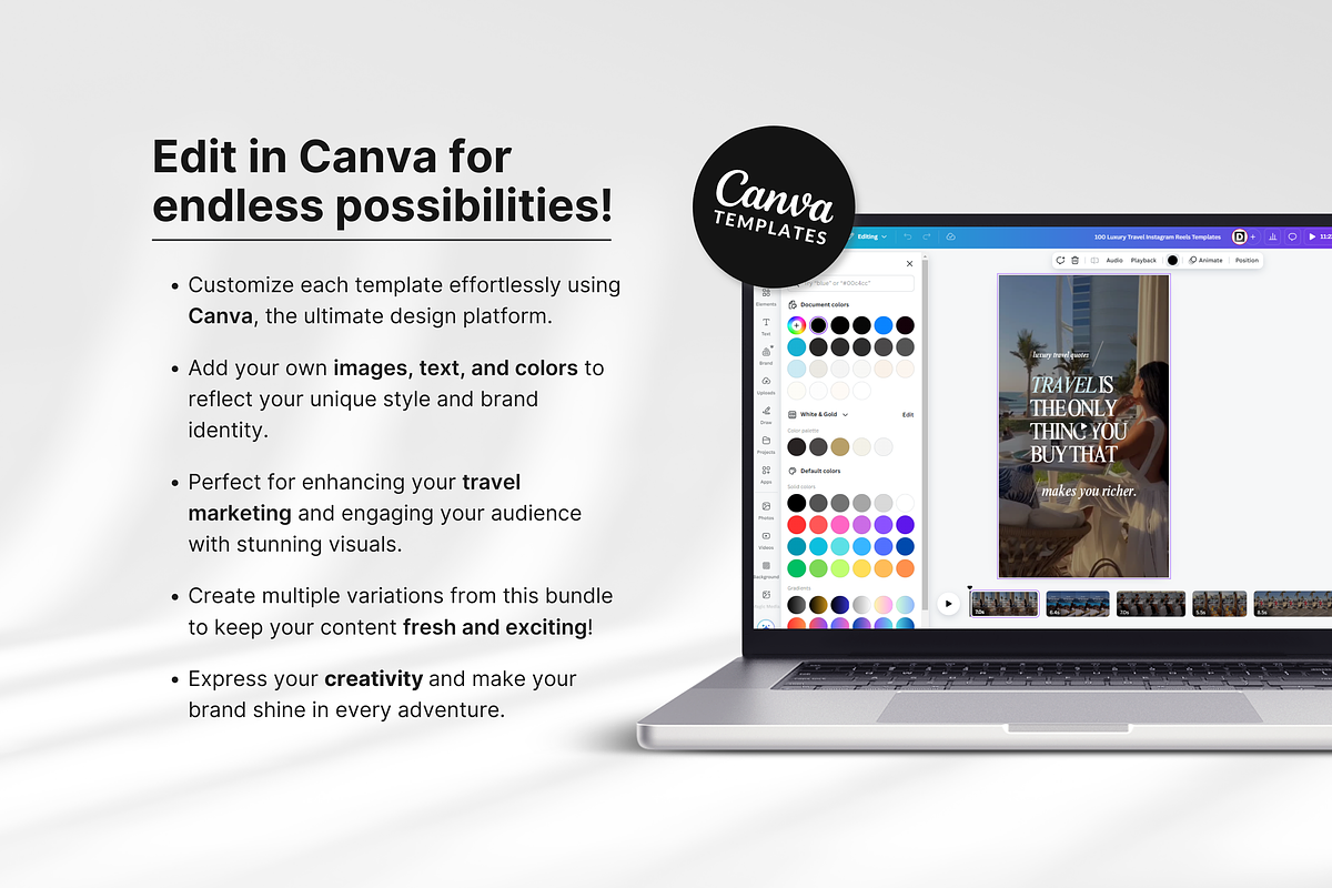100 Luxury Travel Reels Templates, a Social Media Template by DigiPax (Photo 9 of 10)