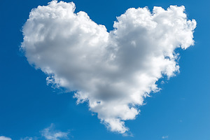 White cloud shaped like a heart, a Nature Photo by MistyDay