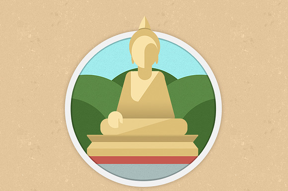 Flat Buddha Icon