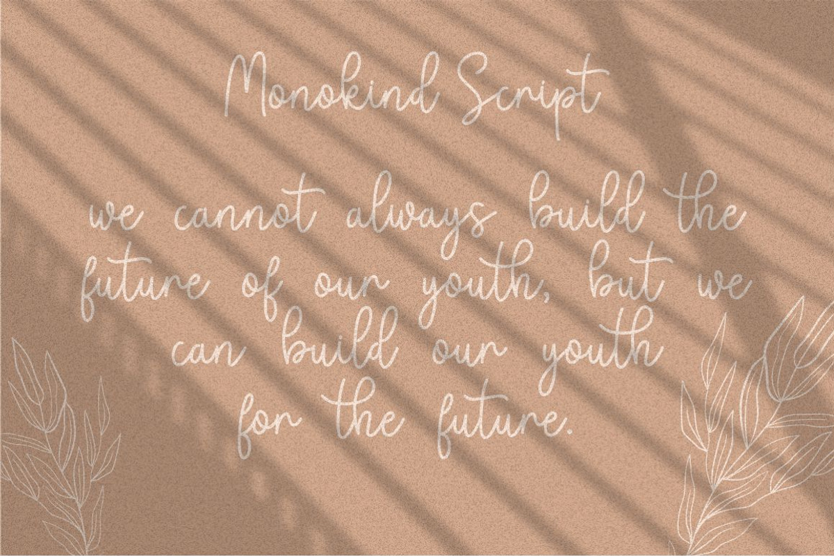 Monokind Script - Monoline Font, a Script Font by PutraCetol Studio (Photo 11 of 11)