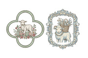 Vintage Easter Sheep Label Printable, an Illustration by SinaCreation (Thumbnail 3 of 6)