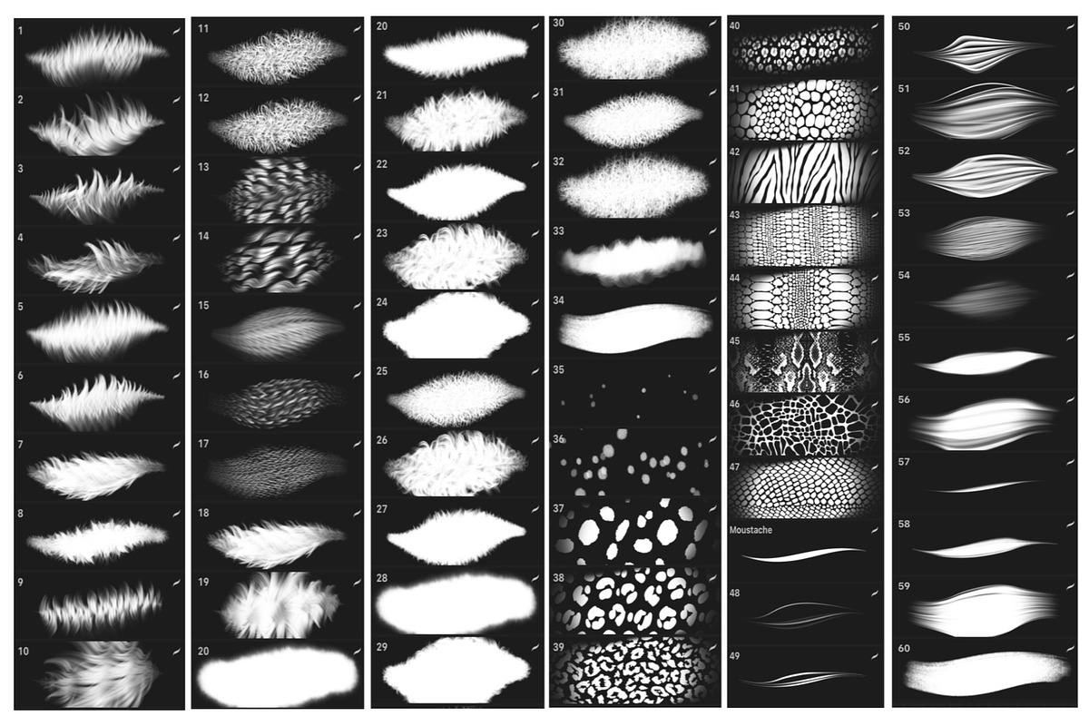 60 Fur Brush Set for Procreate, a Brush Add-On by Elenbushe (Photo 4 of 4)