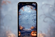 Spooky Halloween Phone Wallpaper, a Graphic by Kalindiprints (Thumbnail 4 of 6)
