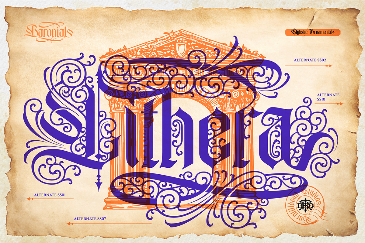 Baronial, a Blackletter Font by Burntilldead (Photo 9 of 13)