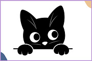 Black Cat Peeking Clipart SVG Bundle, an Animal Illustration by Gfx Expert Team (Thumbnail 8 of 18)