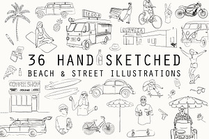 36 Hand Sketched Vector Drawings