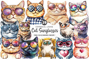 Cat Sunglasses PNG Sublimation, an Illustration by SinaCreation (Thumbnail 1 of 5)