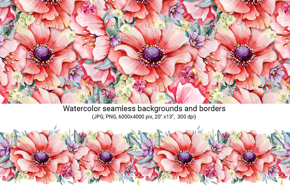 Watercolor wildflowers set, an Illustration by Artmanata (Photo 6 of 26)