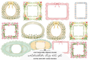 Cottagecore Spring Frame Clipart, an Illustration by GatewayDesign