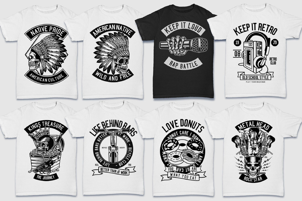 200 Vector Tshirt Designs ( B/W ), an Education Illustration by roach_graphic (Photo 14 of 27)