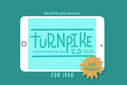 Turnpike 2.0 Squared Procreate Brush, a Brush Add-On by Anna Perry Creations (Thumbnail 1 of 2)