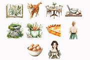 Watercolor Cottage Soul Clipart, an Illustration by Design Market (Thumbnail 5 of 5)