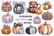 Watercolor pumpkins PNG Clipart, a Food Illustration by Whimsy Brush Studio (Thumbnail 1 of 6)