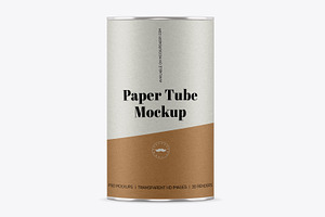 Cardboard Tube Can Mockup