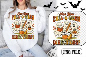 Ghosts with book, pencil, candy, a Seasonal Illustration by CrexoraLab