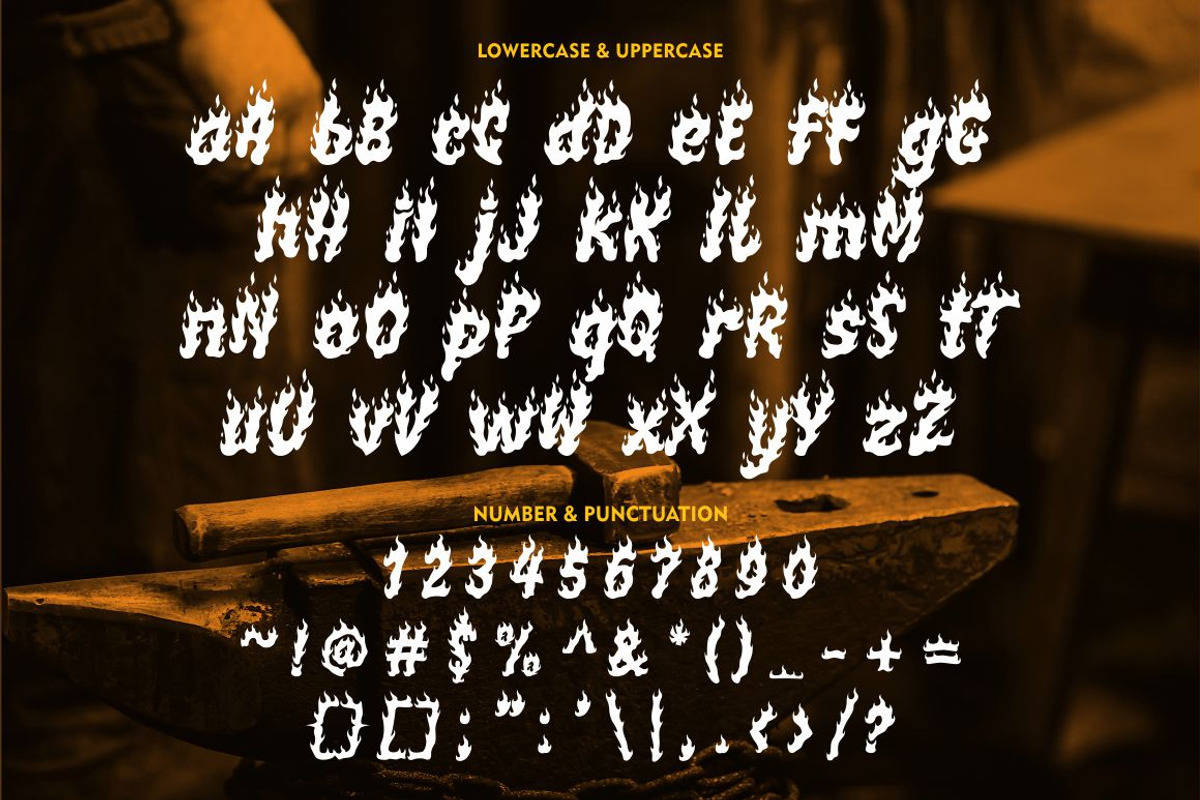 Burning Hammer - Fire Display Font, a Font by PutraCetol Studio (Photo 7 of 11)