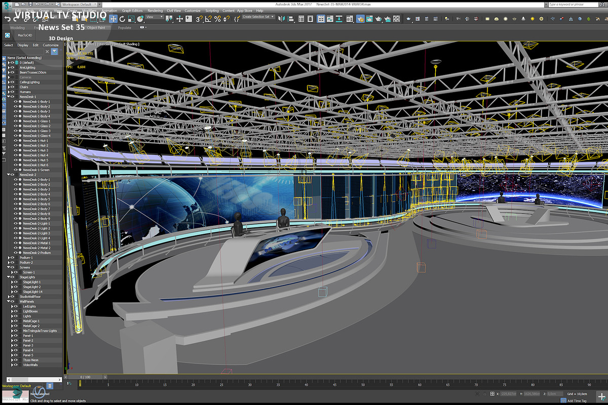Virtual TV Studio News Set 35, an Architecture 3D Model by akerStudio (Photo 36 of 39)