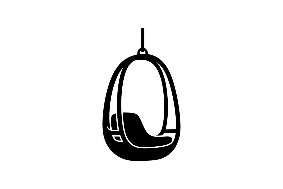 Hanging Egg Chair Silhouette Bundle, an Illustration by Designer_Momina (Photo 49 of 51)
