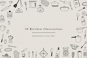 Kitchen Hand Drawn Illustrations