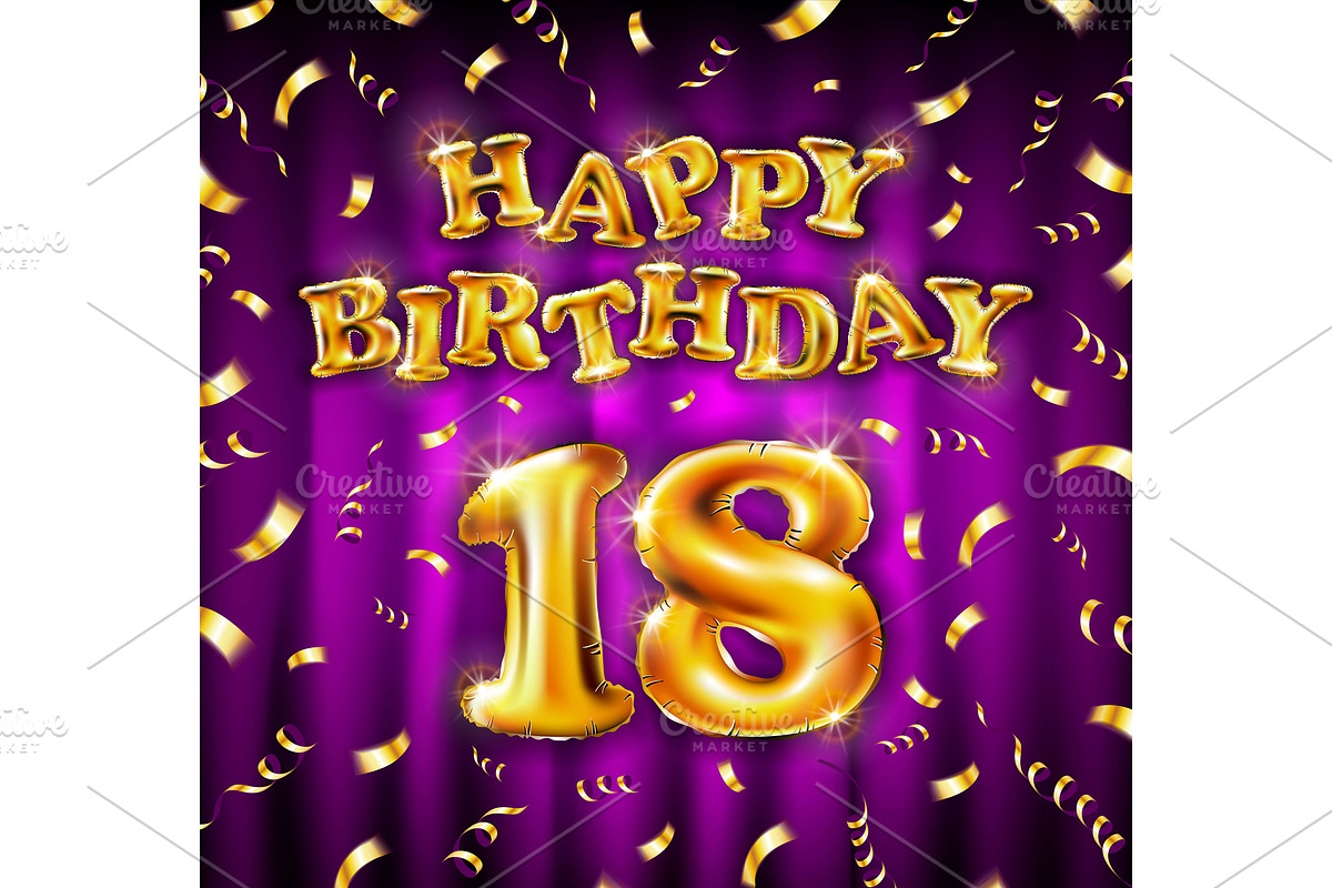 Happy Birthday 18 gold eighteen art, an Object Graphic by Rommeo79 (Photo 4 of 5)