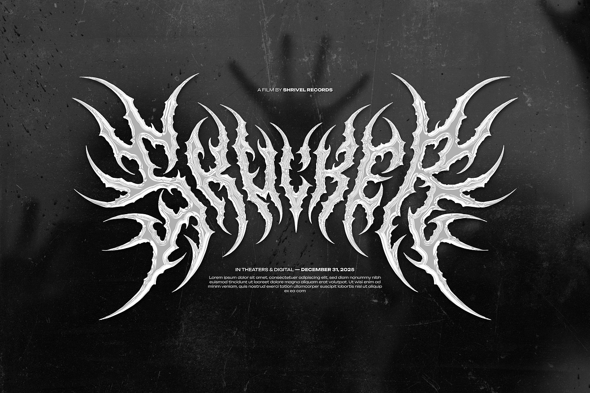 Shrivel | Black Metal Typeface, a Blackletter Font by Denustudios (Photo 8 of 12)