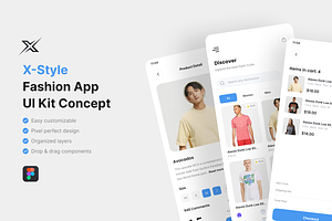 X-Style - Fashion App UI Kit, an UI Kit Template by iDoodle Studio